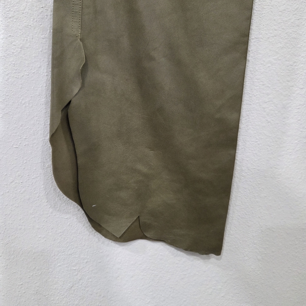 Rare Plein Sud Leather Olive Green  Button-Up Pant Set - Picture 10 of 16